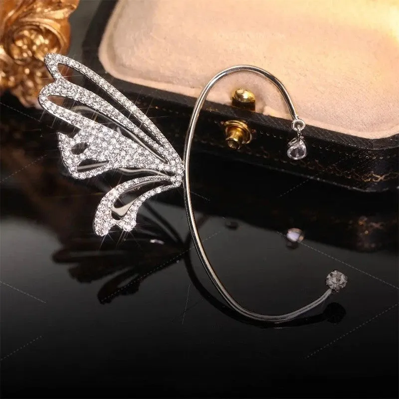 High-quality Diamond-studded Sweet Butterfly Wings Earrings