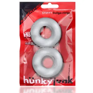 Hunkyjunk Stiffy Bulge Cock Ring Clear Ice 2 Pack