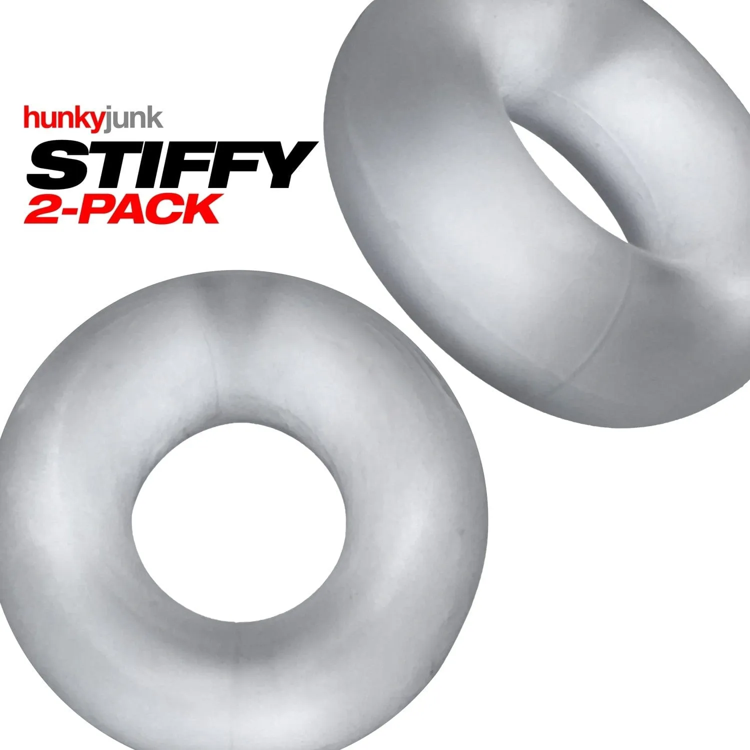 Hunkyjunk Stiffy Bulge Cock Ring Clear Ice 2 Pack