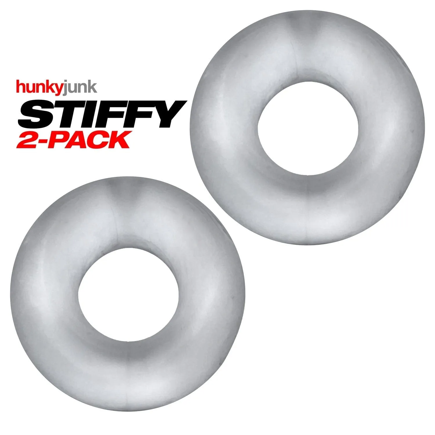 Hunkyjunk Stiffy Bulge Cock Ring Clear Ice 2 Pack