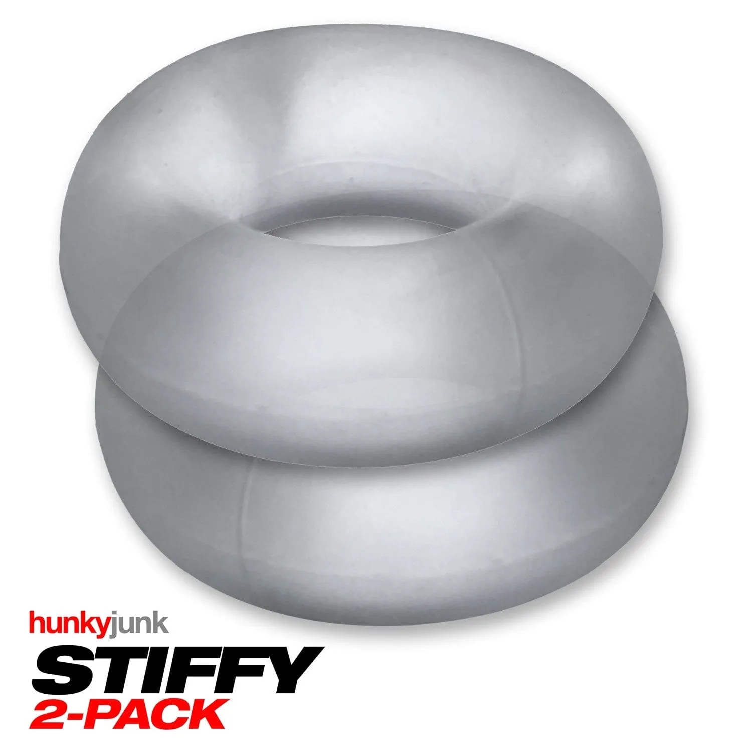 Hunkyjunk Stiffy Bulge Cock Ring Clear Ice 2 Pack