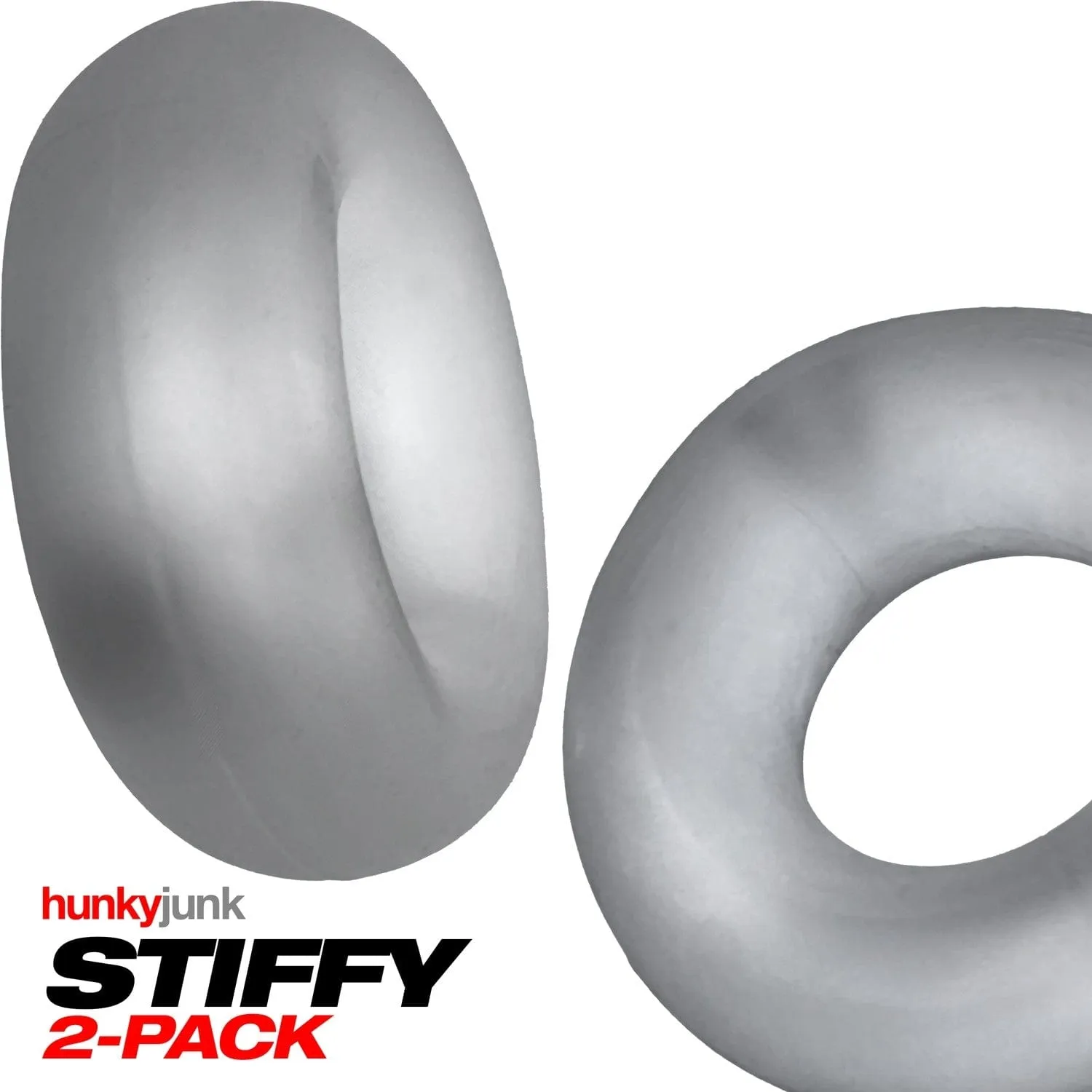 Hunkyjunk Stiffy Bulge Cock Ring Clear Ice 2 Pack