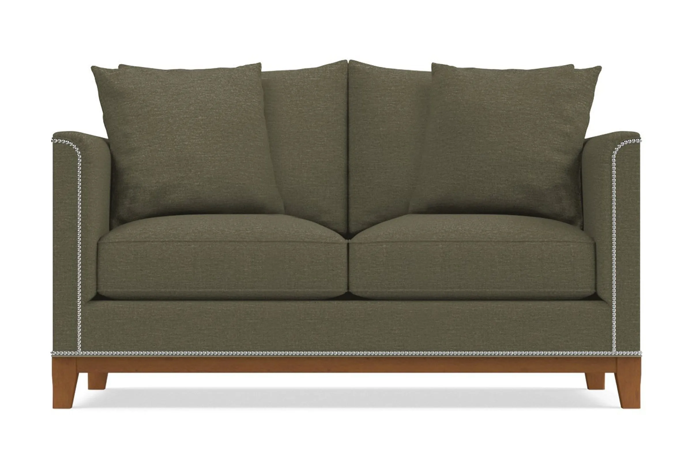 La Brea Apartment Size Sleeper Sofa Bed :: Leg Finish: Pecan / Sleeper Option: Deluxe Innerspring Mattress