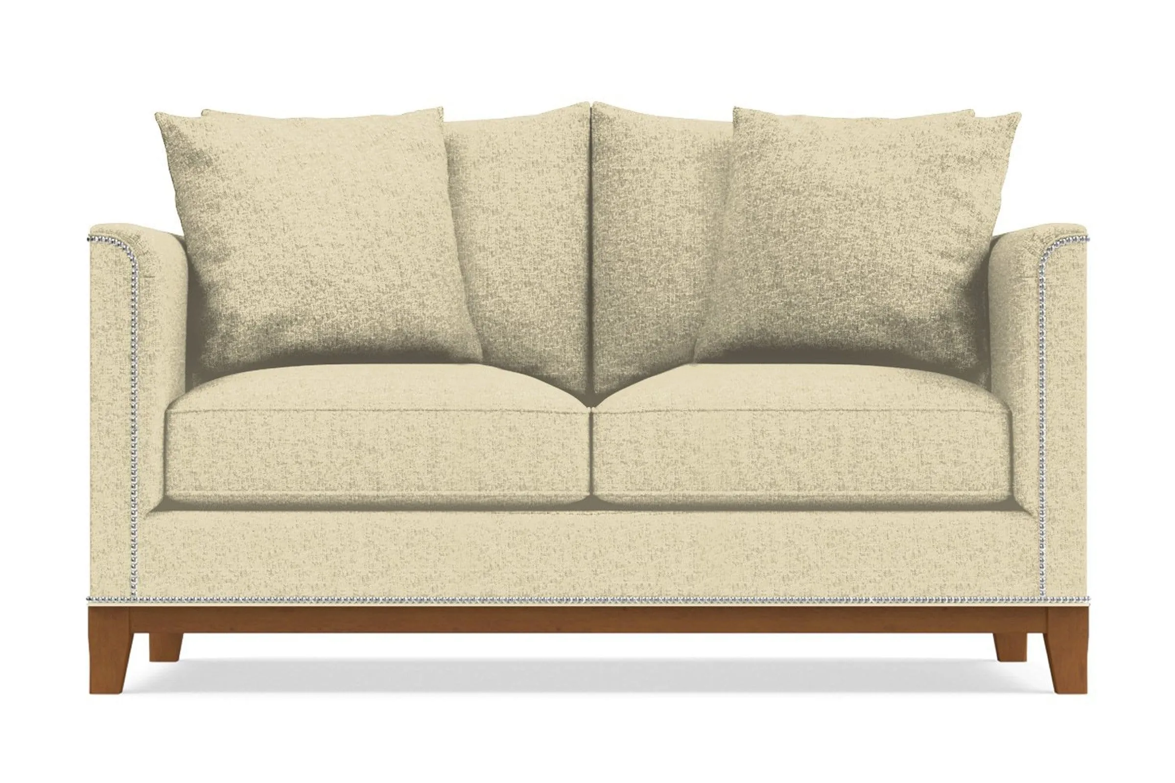 La Brea Apartment Size Sleeper Sofa Bed :: Leg Finish: Pecan / Sleeper Option: Deluxe Innerspring Mattress