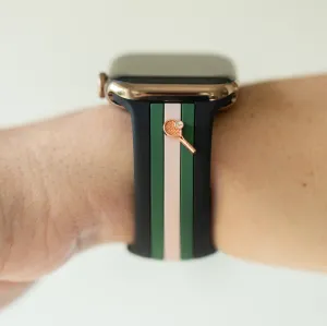 Let's Cause a Racket 🏓 Black/Pink/Green Smart Watch Band