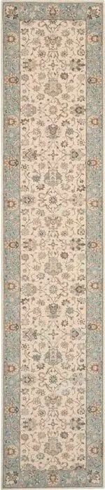 Living Treasures LI16 Ivory/Aqua Rug