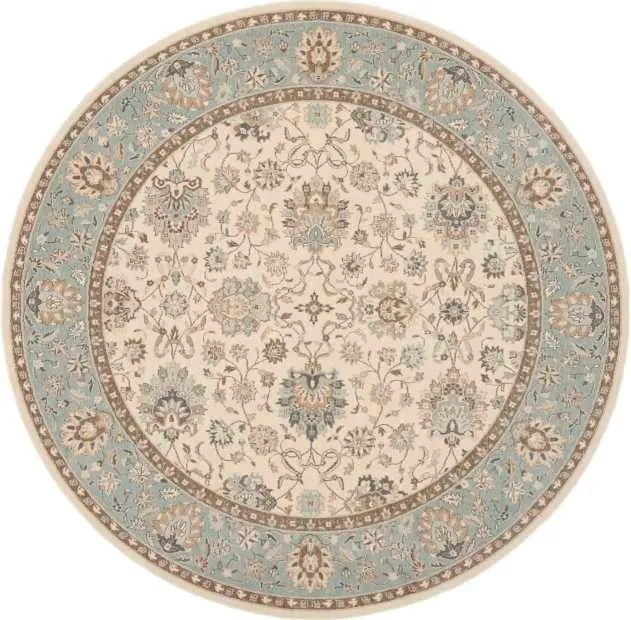 Living Treasures LI16 Ivory/Aqua Rug