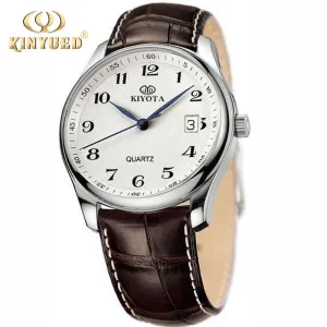 Luxury brand KINYUED men's watches, Japan imported a single calendar movement, the Italian first layer of real leather watch