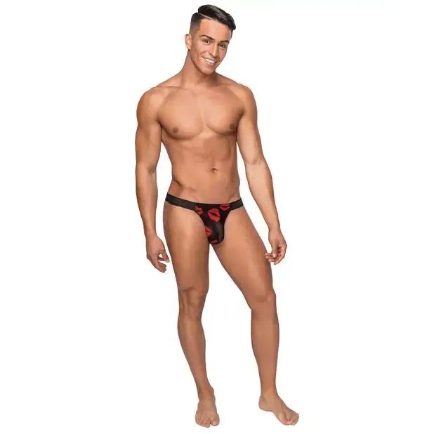 Male Power Kiss Me Micro Thong V Sheer Lips S/M