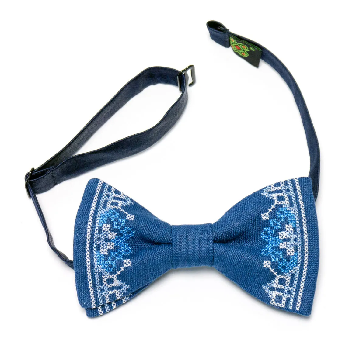 Men's Embroidered Bowtie- Navy