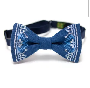 Men's Embroidered Bowtie- Navy