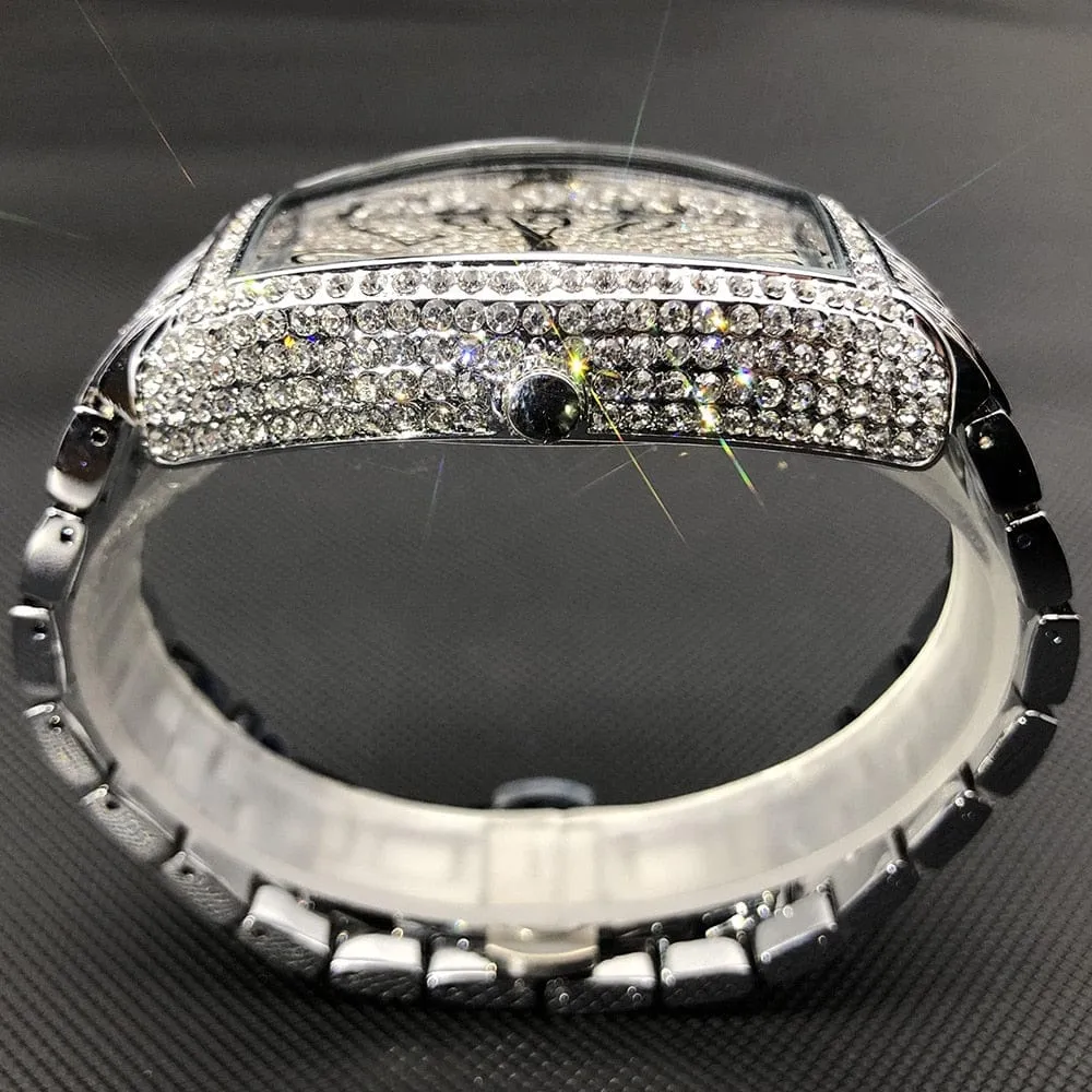 Men's Popular Tonneau Diamond Luxury Watch by Miss Fox