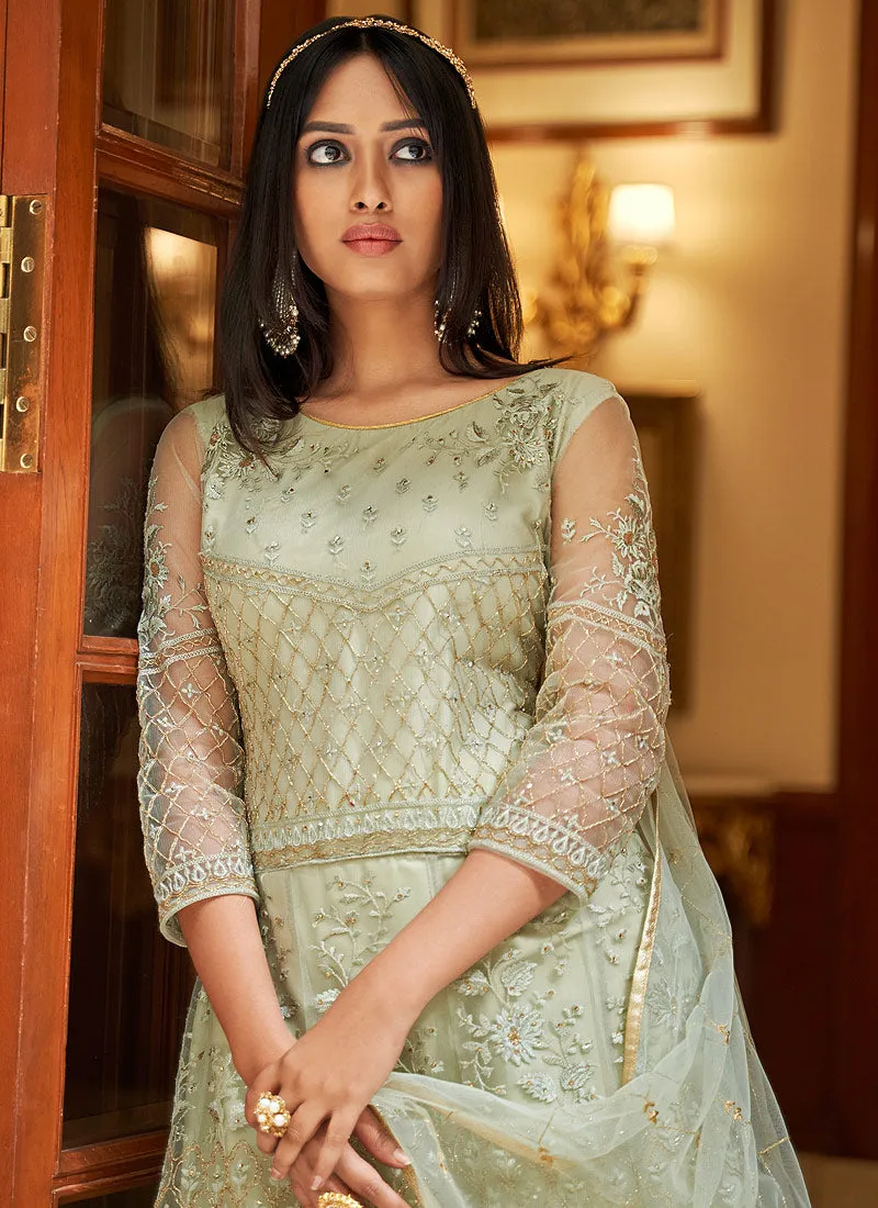 Mint Green Embellished Anarkali Suit