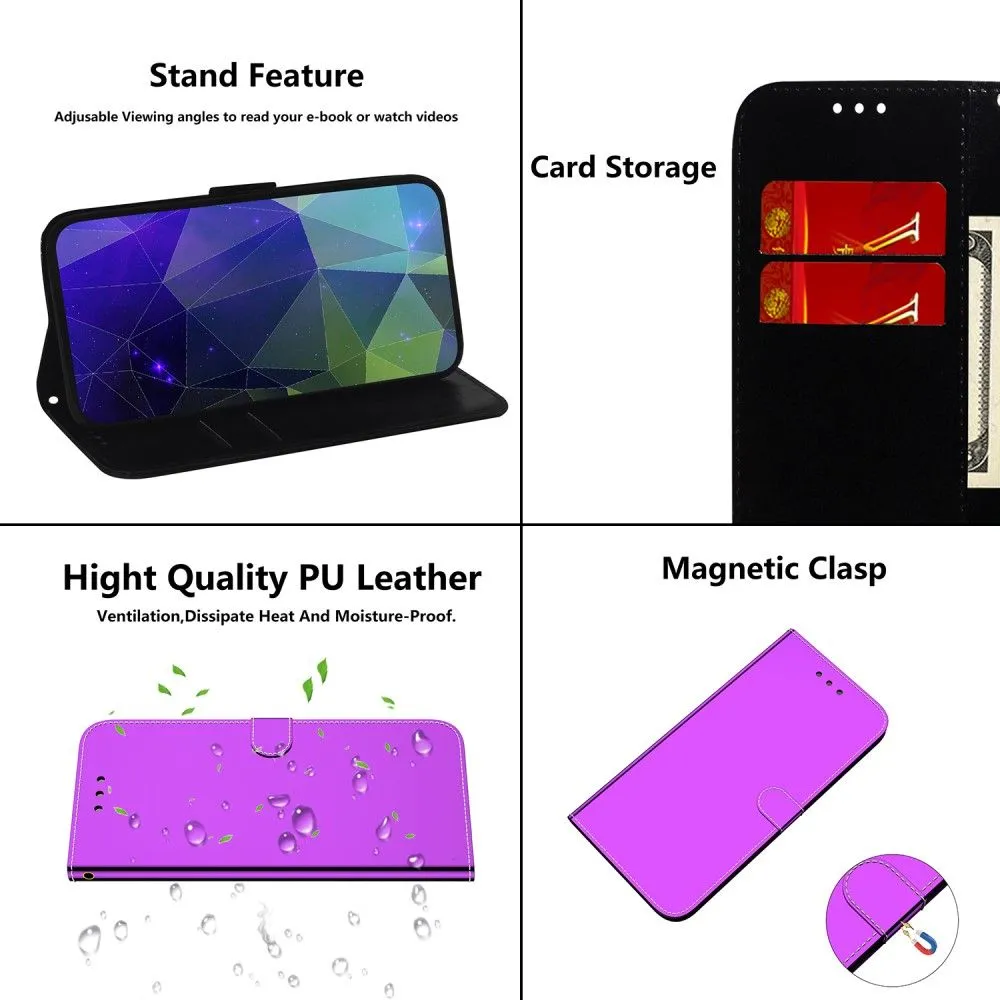 Mirror Motorola Edge (2021) flip case - Purple