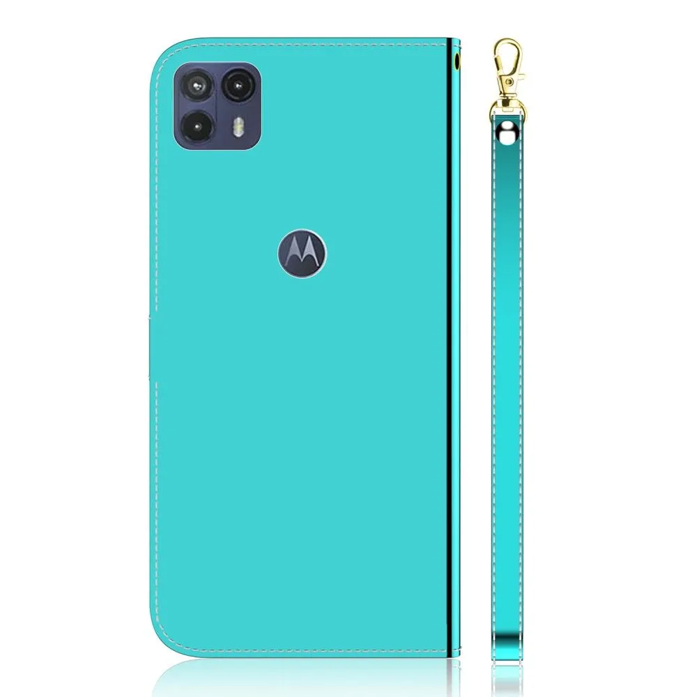 Mirror Motorola Moto G50 5G flip case - Cyan