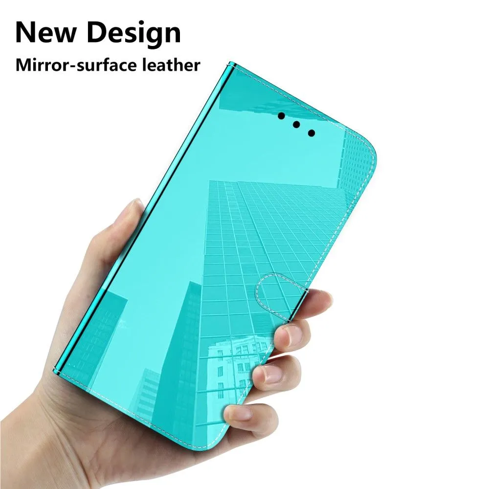 Mirror Motorola Moto G51 5G flip case - Cyan