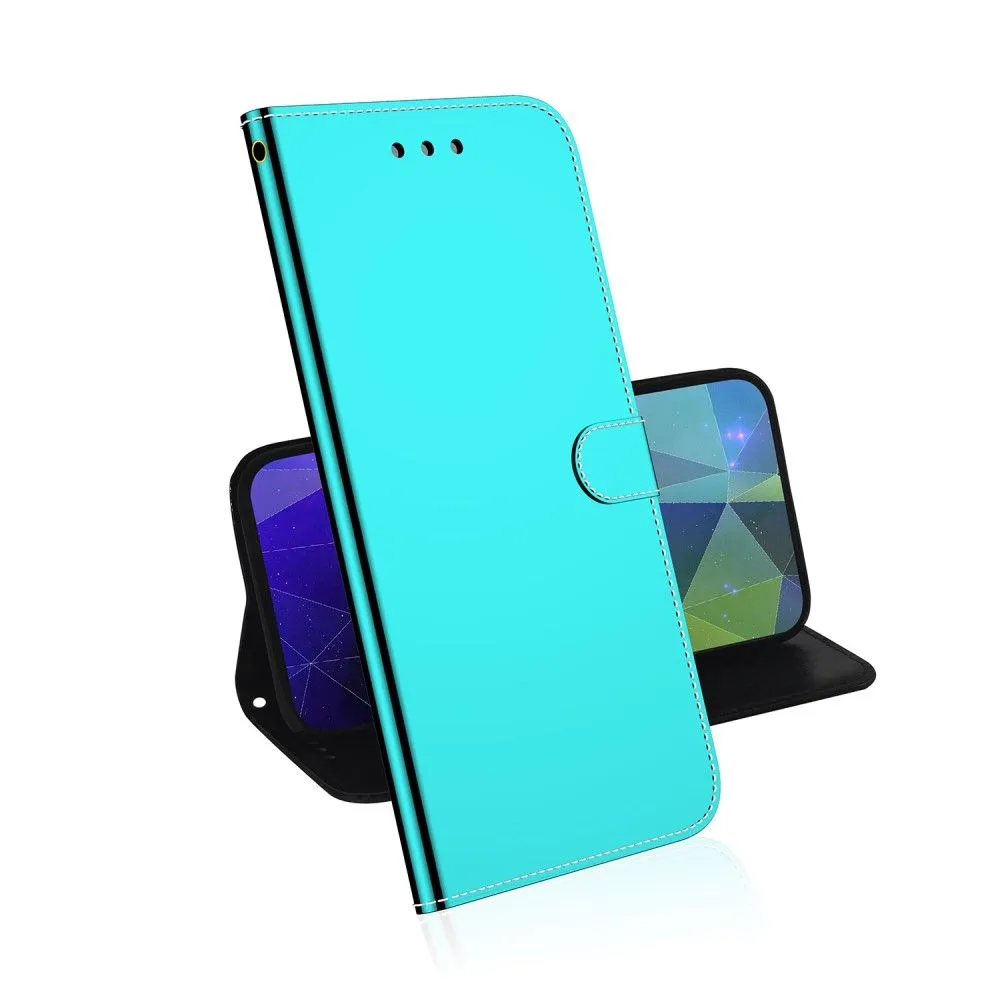 Mirror Motorola Moto G51 5G flip case - Cyan