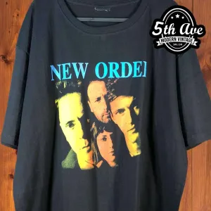 New Order Vibrant Collage T-Shirt: A Captivating Fusion of Music and Artistry