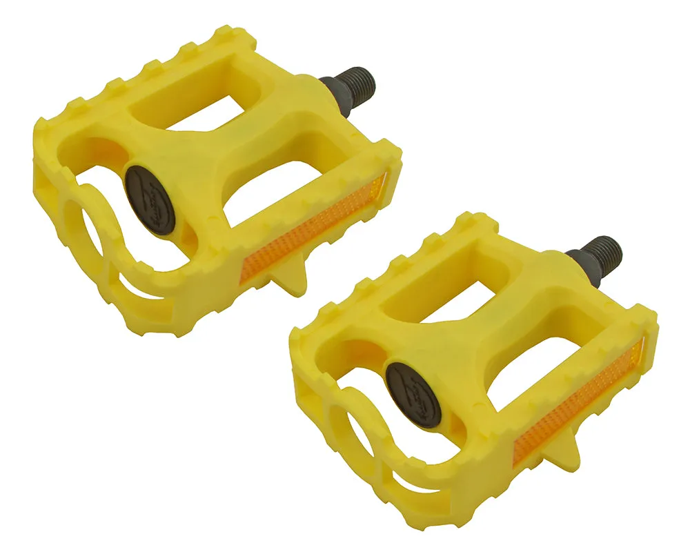 One Piece crank Pedals Yellow 1/2 - Live4Bikes