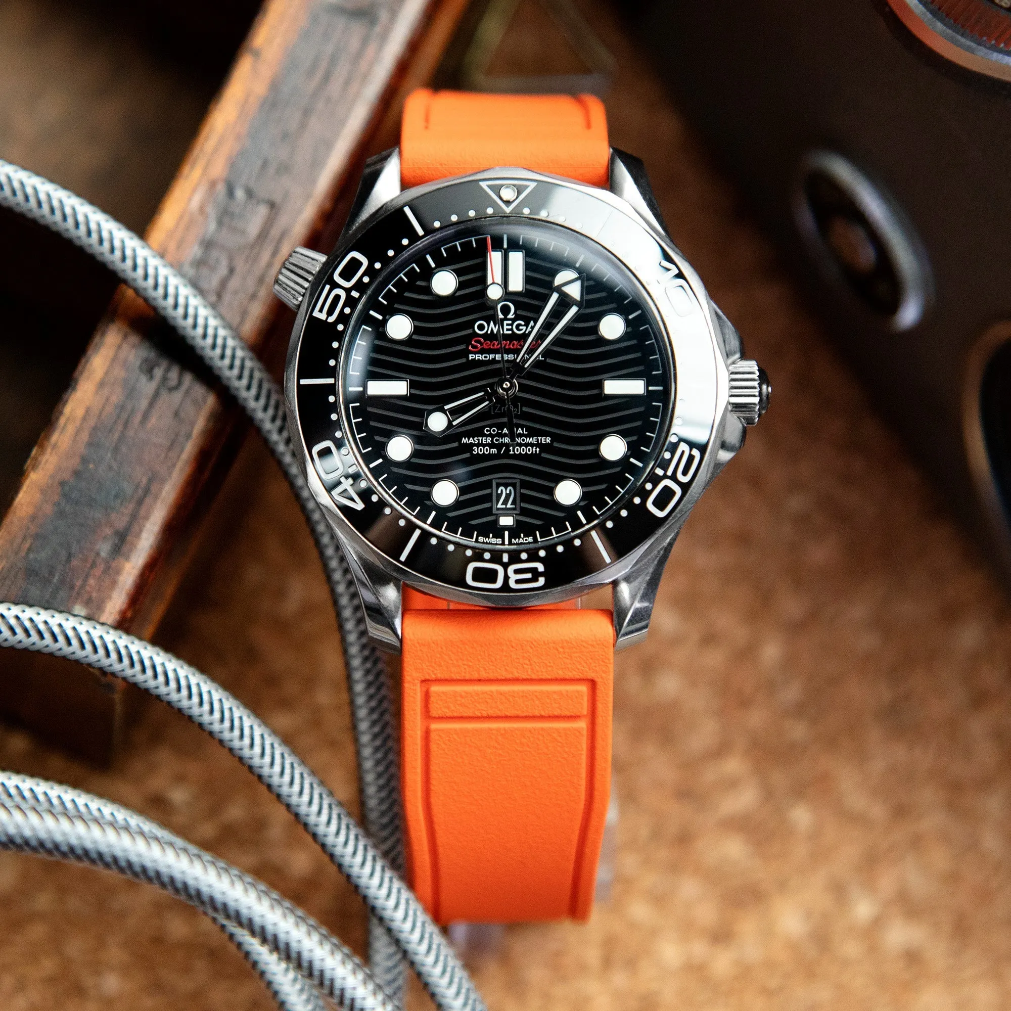 Orange Pilot FKM Quick Release rubber strap