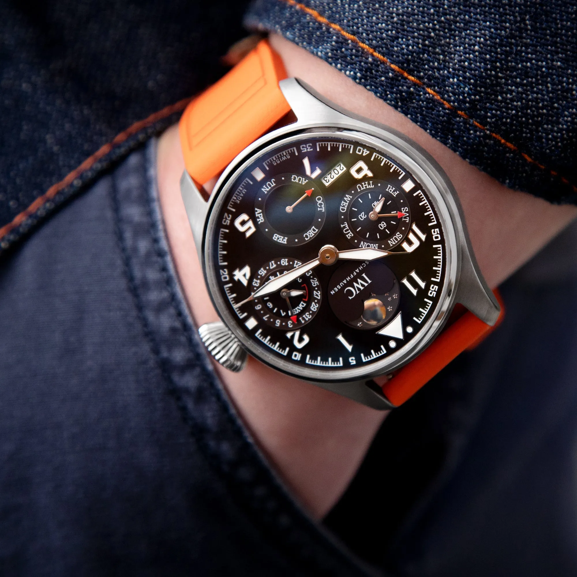 Orange Pilot FKM Quick Release rubber strap