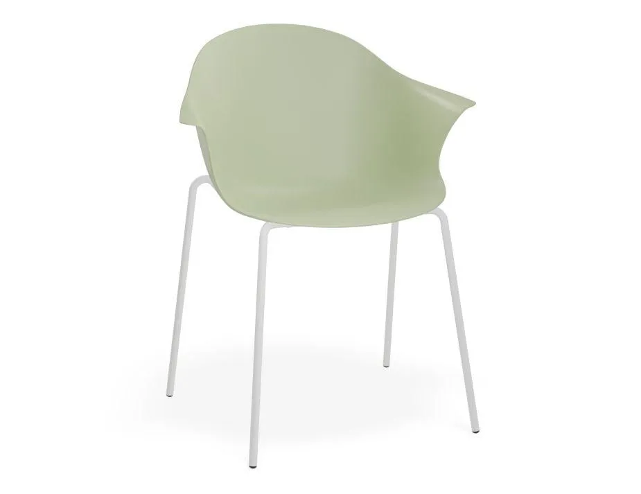 Pebble Armchair Mint Green with Shell Seat - Natural Beechwood Base