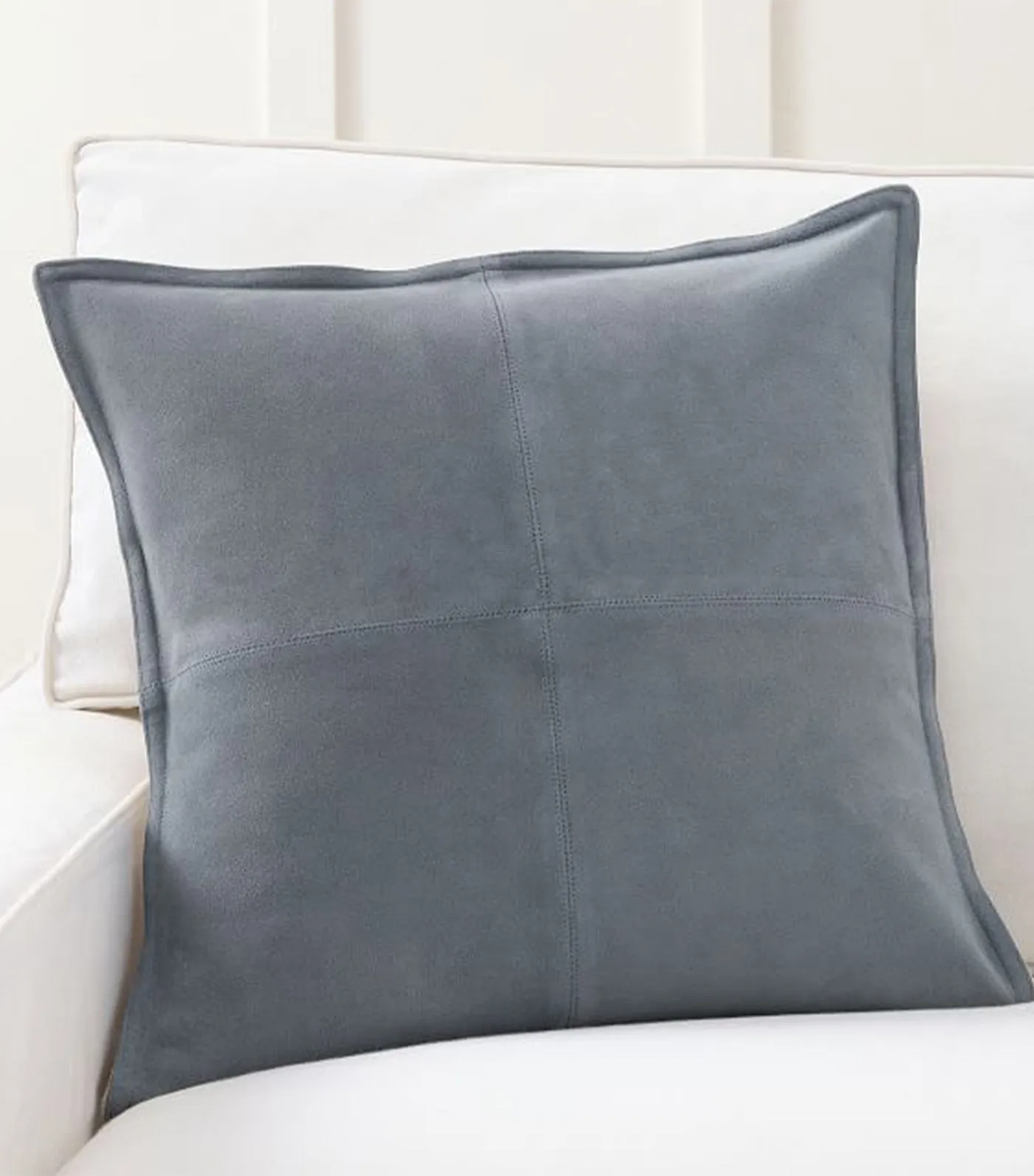 Pieced Suede Pillow Cover