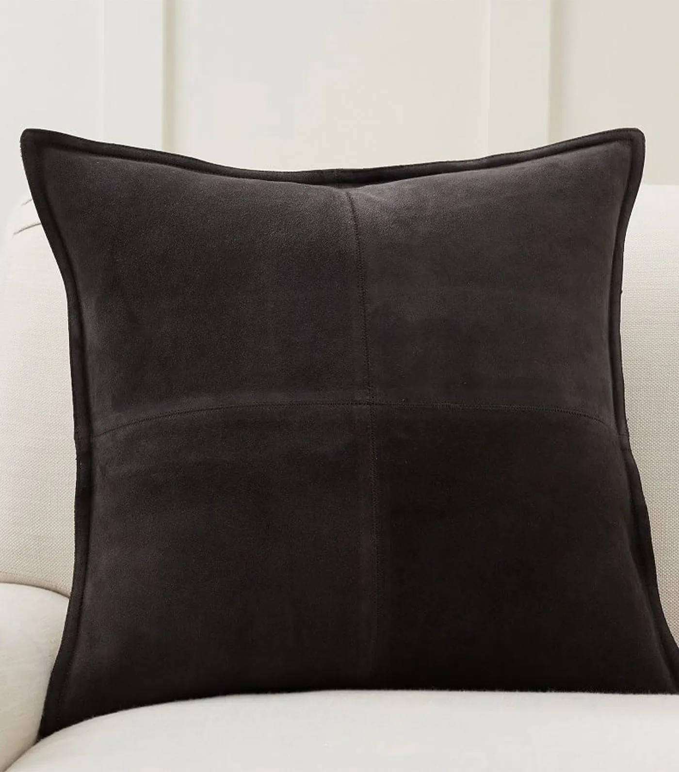 Pieced Suede Pillow Cover