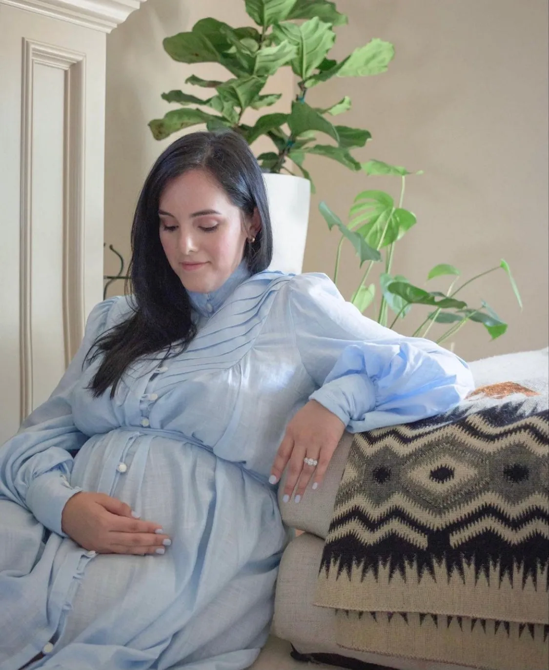 Premium Maternity Robe: 50% Linen & 50% Cotton