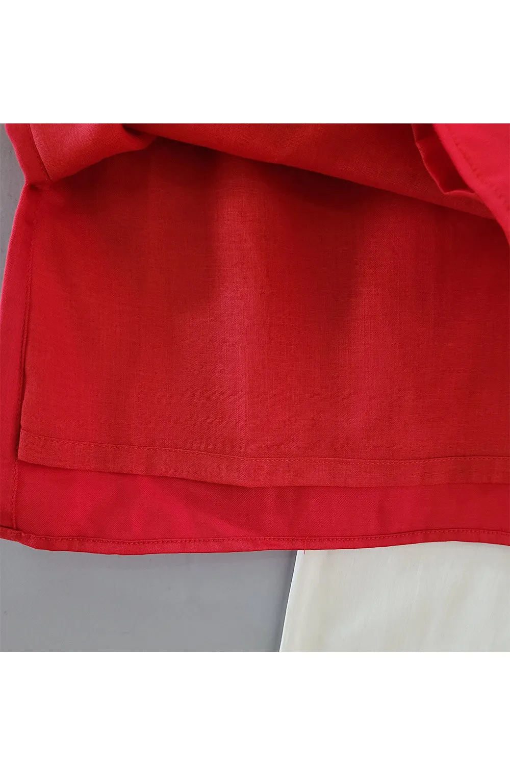 Red Pichwai Embroidered Kurta With Pyjama Set