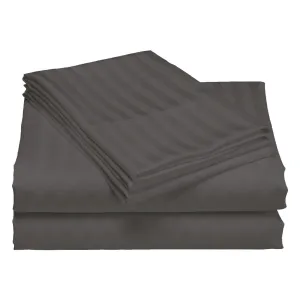 Royal Comfort 1200TC Quilt Cover Set Damask Cotton Blend Luxury Sateen Bedding - King - Charcoal Grey