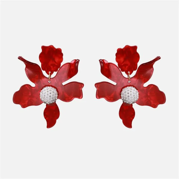 Scarlet Red Fashion Drop Earrings