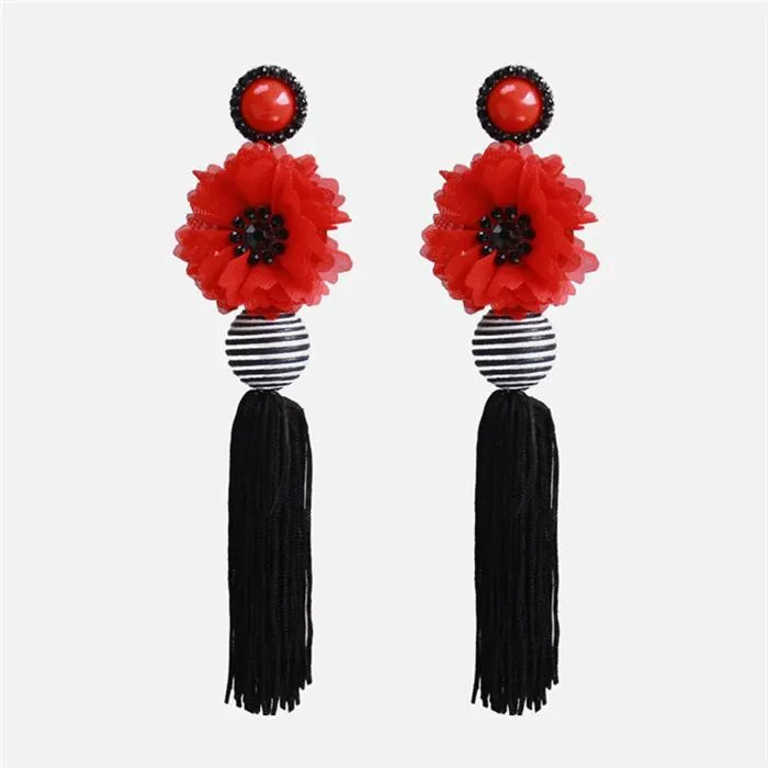 Scarlet Red Fashion Drop Earrings