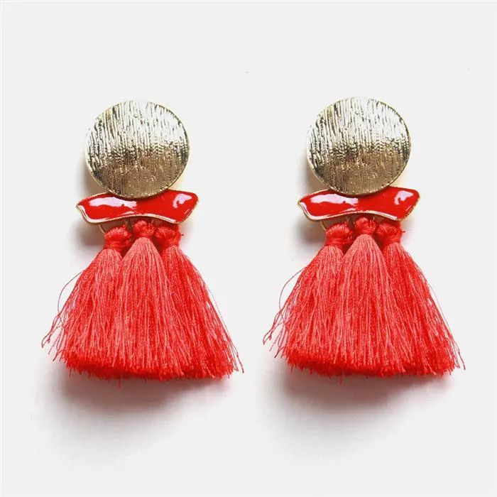 Scarlet Red Fashion Drop Earrings