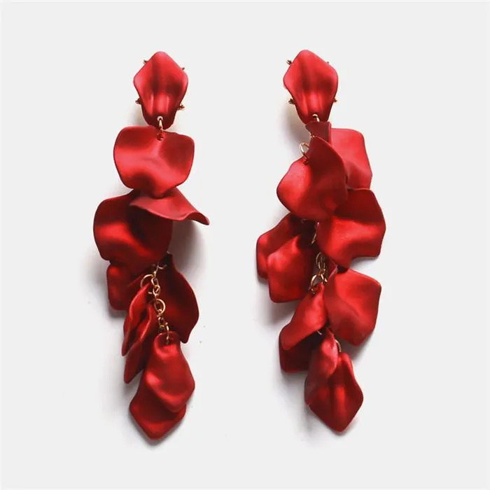 Scarlet Red Fashion Drop Earrings