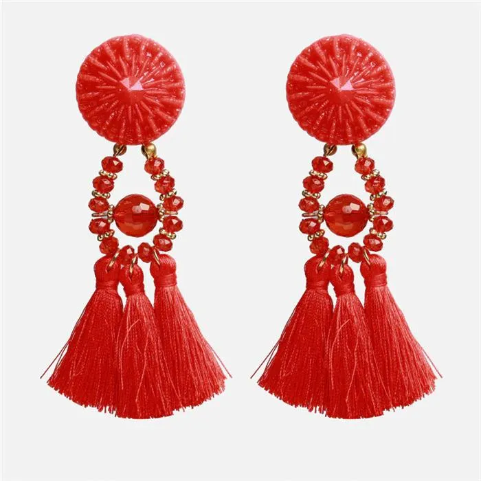 Scarlet Red Fashion Drop Earrings