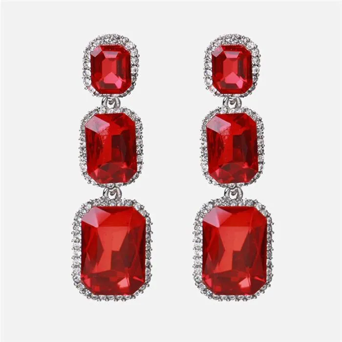 Scarlet Red Fashion Drop Earrings