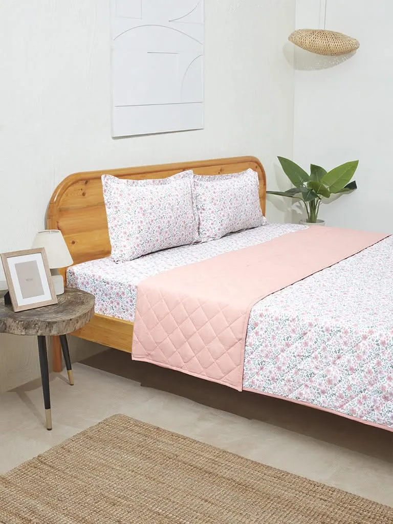 Westside Home Pink Ditsy Floral Printed Double Comforter