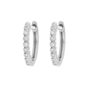 White Gold Delicate Provence Champagne Hoop Earrings