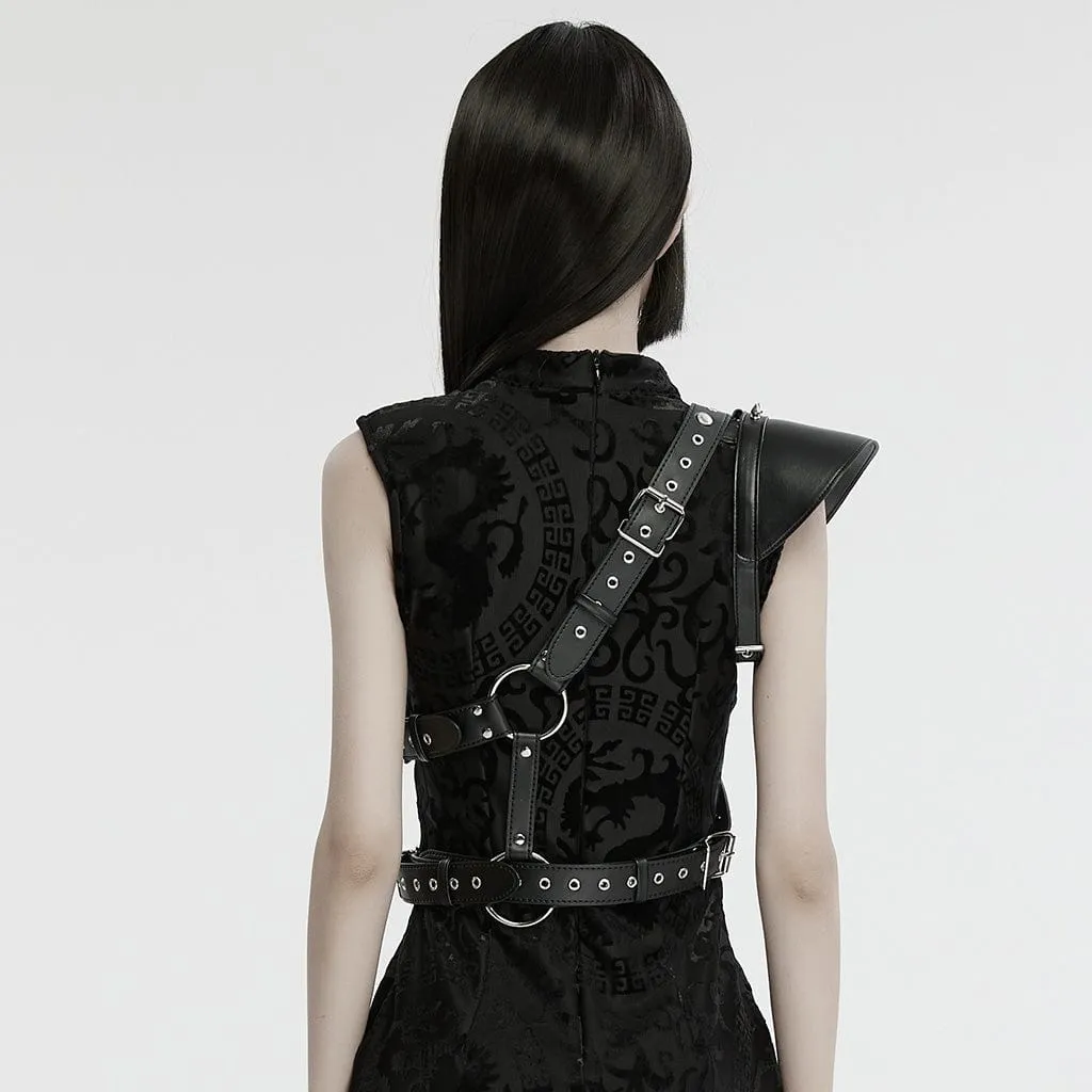 Women's Punk Studded Slash Shoulder Harness